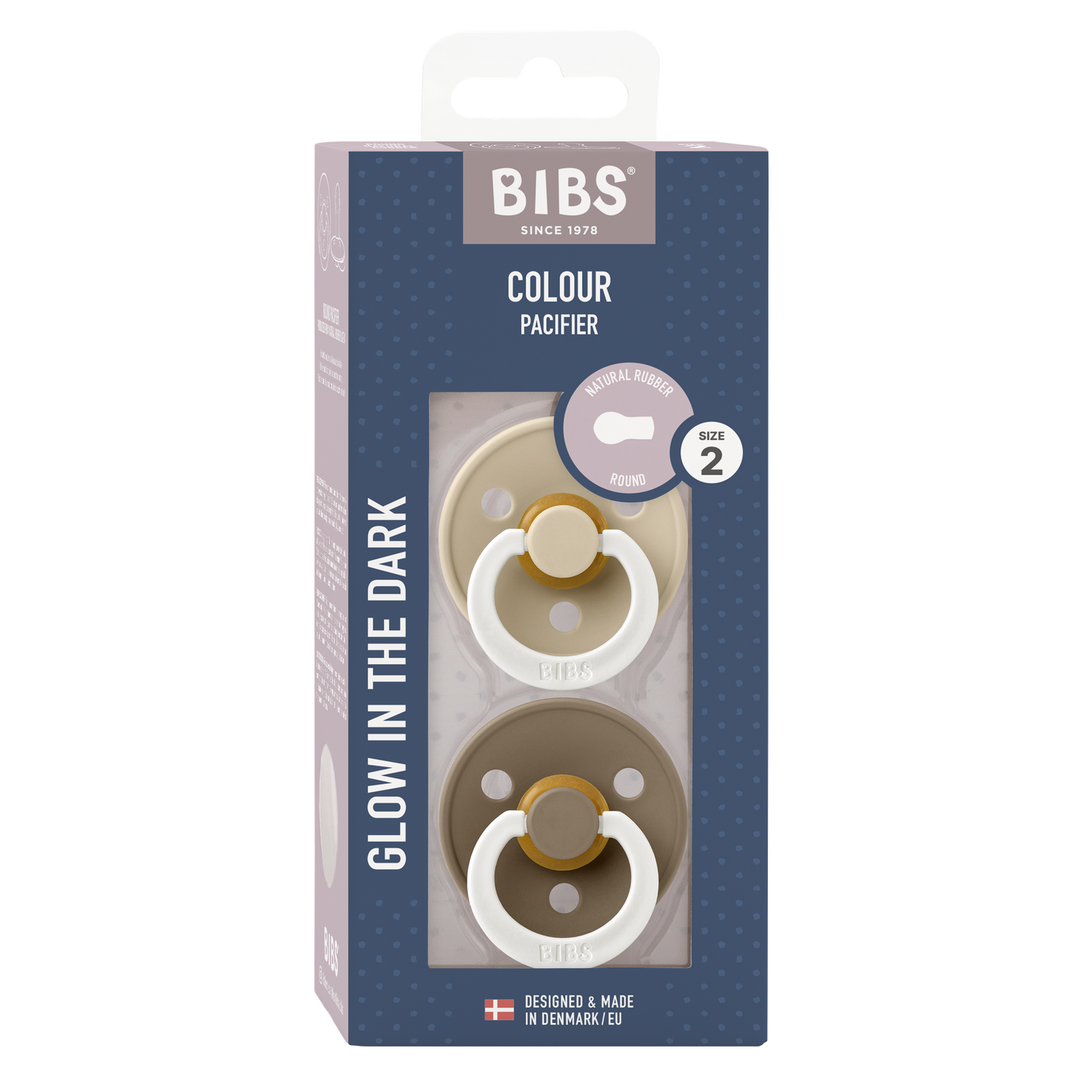 Pack de 2 Chupetes - Vanilla & Dark Oak Glow Night | BIBS