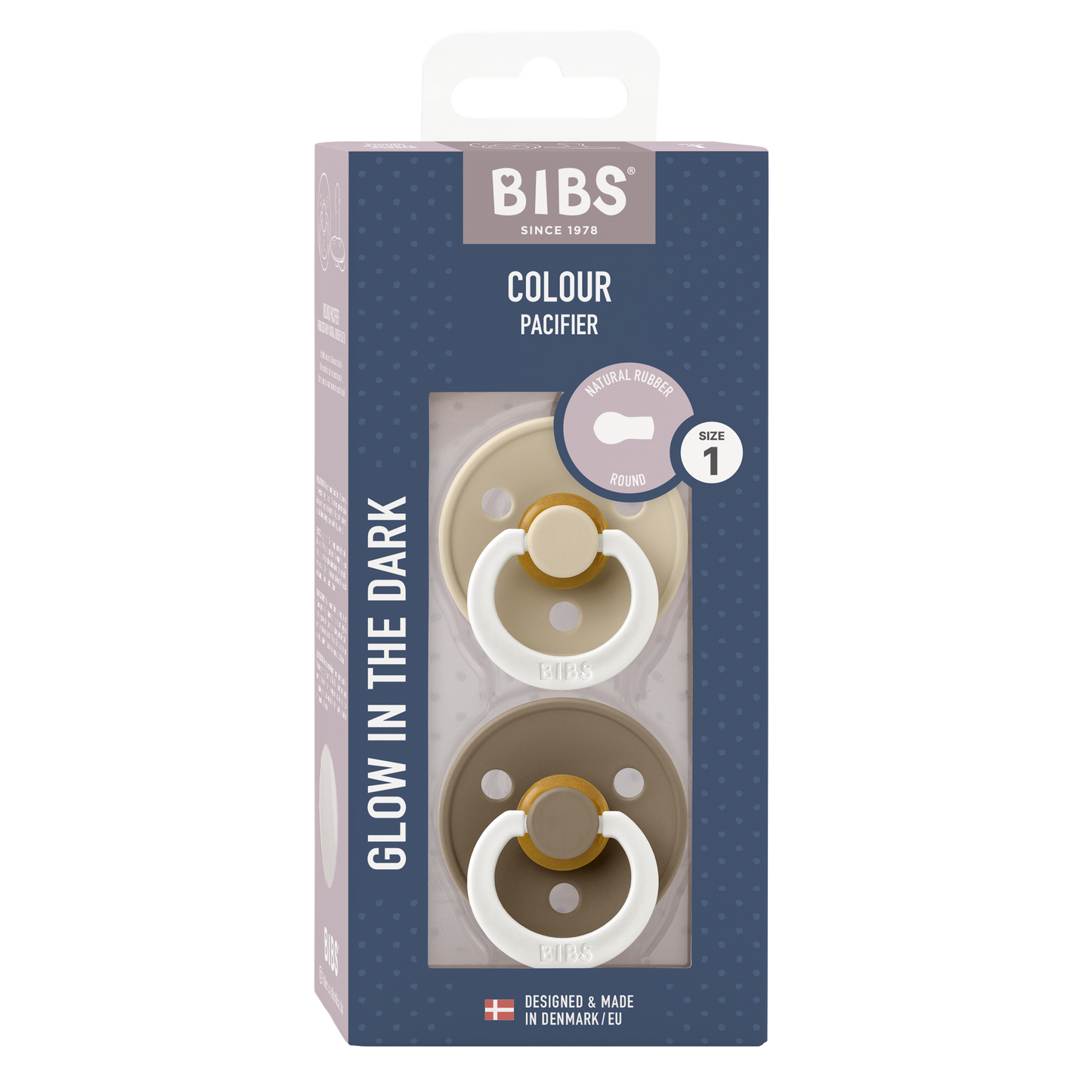 Pack de 2 Chupetes - Vanilla & Dark Oak Glow Night | BIBS
