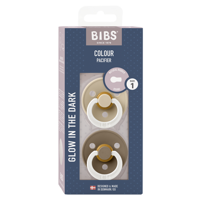 Pack de 2 Chupetes - Vanilla & Dark Oak Glow Night | BIBS