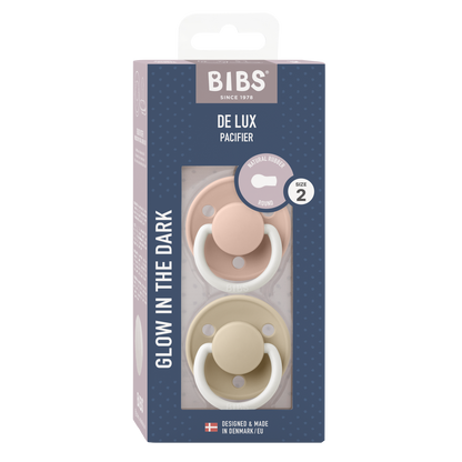 Pack de 2 Chupetes - Blush & Vanilla Glow Night | BIBS