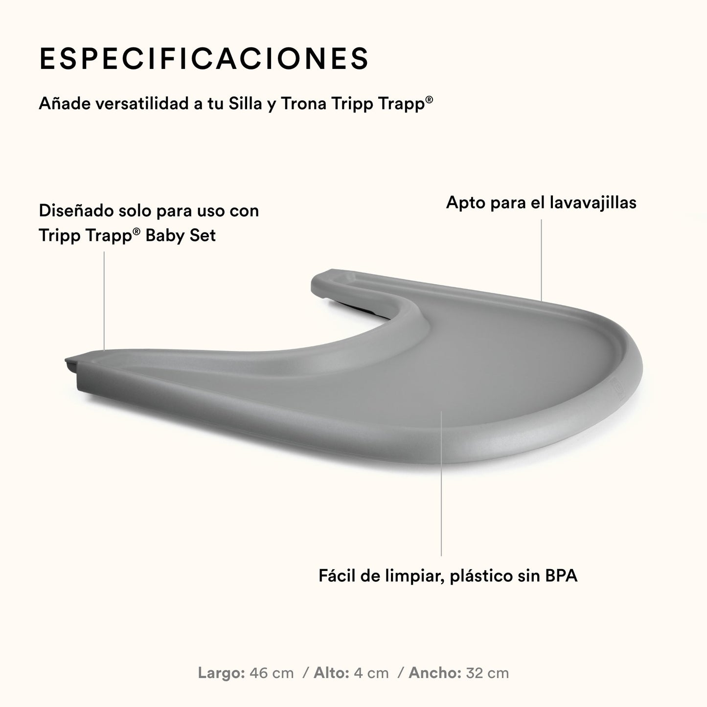 Bandeja para Silla Tripp Trapp® - Storm Grey | Stokke