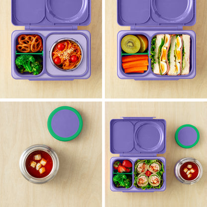 OmieBox® UP – Lonchera Térmica Infantil con Termo Integrado - Galaxy Purple