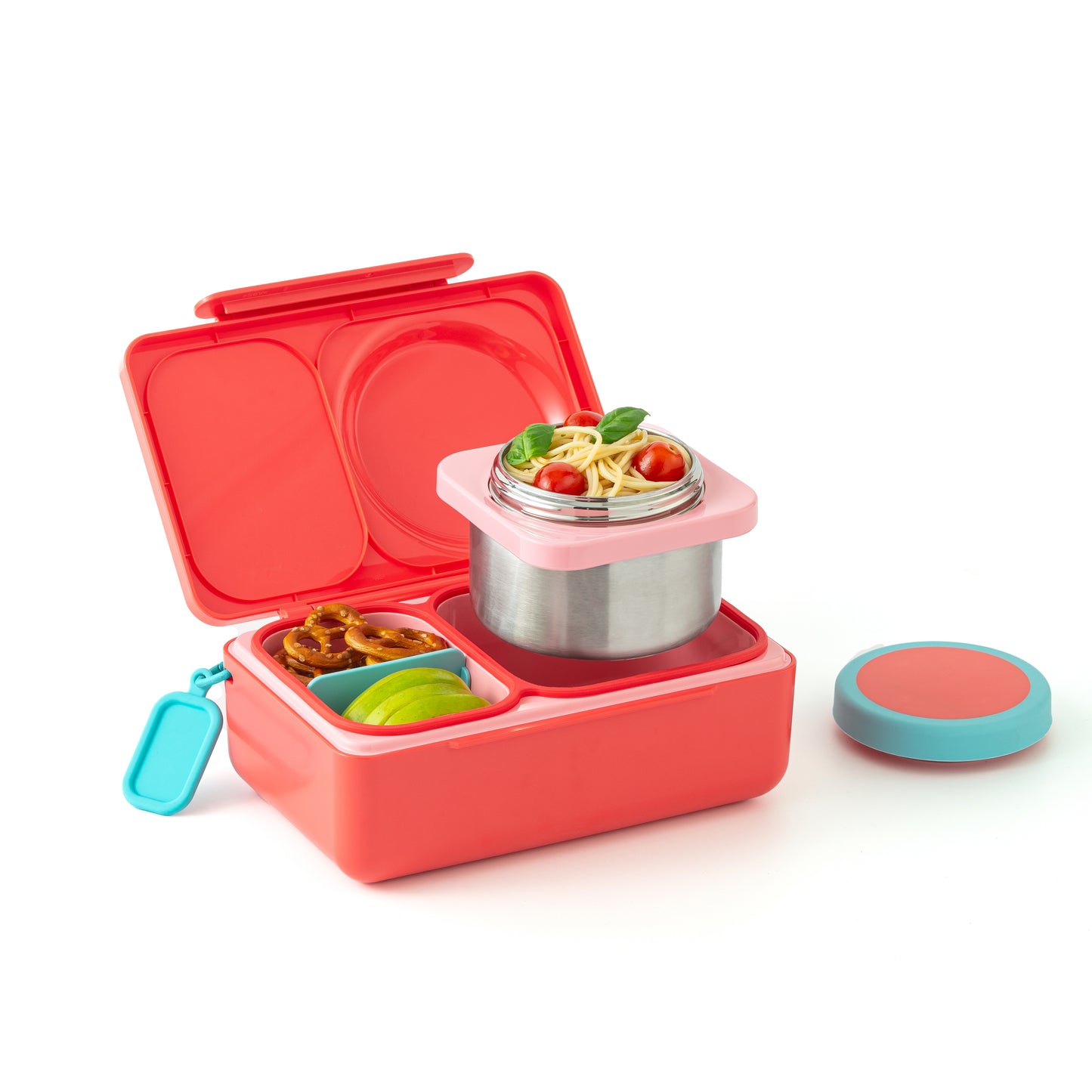 OmieBox® UP – Lonchera Térmica Infantil con Termo Integrado - Cherry Pink