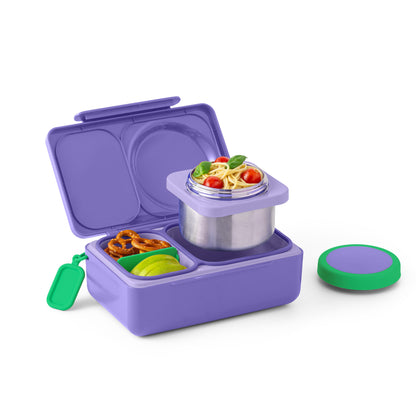 OmieBox® UP – Lonchera Térmica Infantil con Termo Integrado - Galaxy Purple