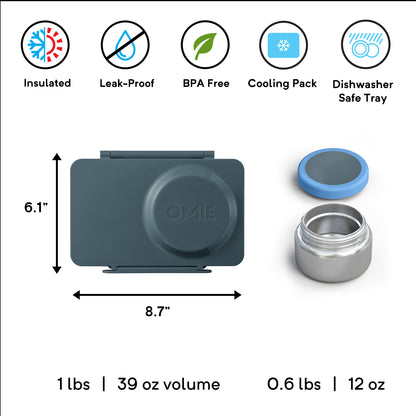 OmieBox® UP – Lonchera Térmica Infantil con Termo Integrado - Graphite