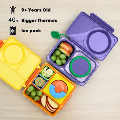 OmieBox® UP – Lonchera Térmica Infantil con Termo Integrado - Galaxy Purple