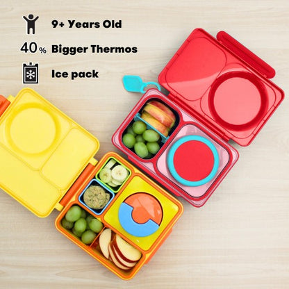 OmieBox® UP – Lonchera Térmica Infantil con Termo Integrado - Cherry Pink
