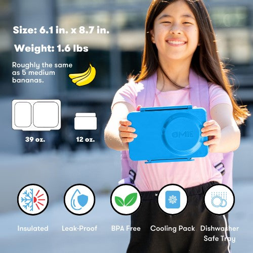 OmieBox® UP – Lonchera Térmica Infantil con Termo Integrado - Cosmic Blue