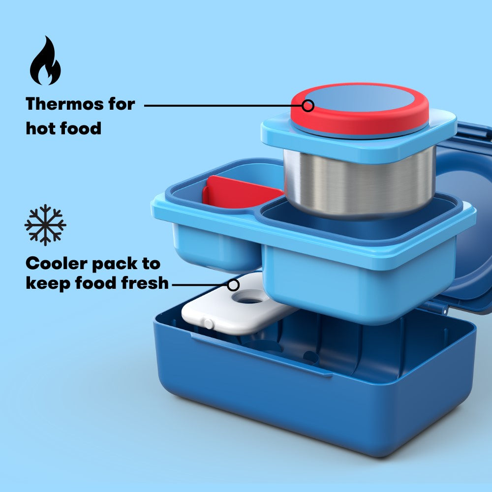 OmieBox® UP – Lonchera Térmica Infantil con Termo Integrado - Cosmic Blue