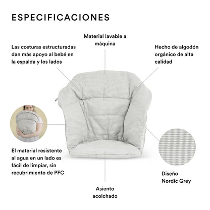 Cojín para Silla de Comer Clikk® - Nordic Greyᵘˢ | Stokke