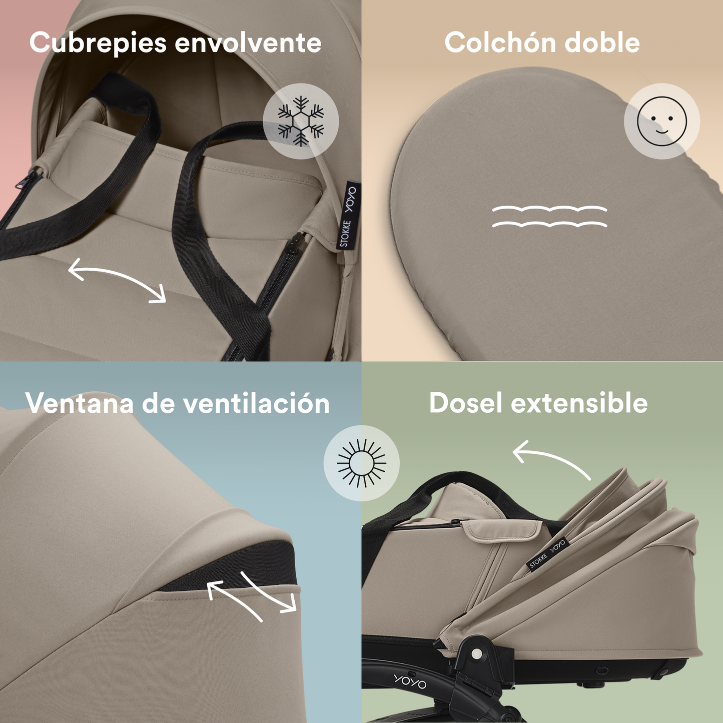 Moisés de Coche Ultracompacto Stokke® YOYO³ - Taupe | YOYO by Stokke