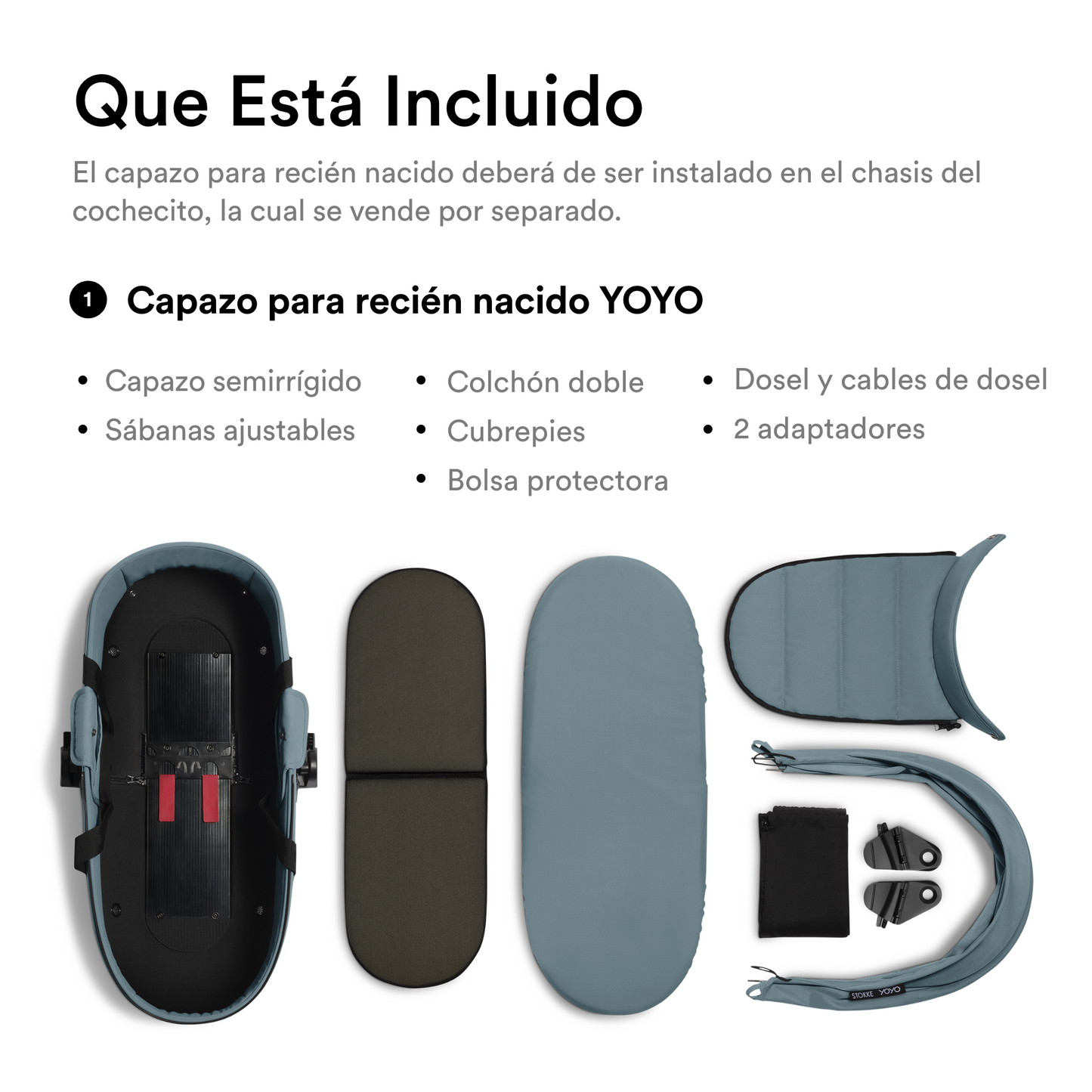 Moisés de Coche Ultracompacto Stokke® YOYO³ - Aqua | YOYO by Stokke
