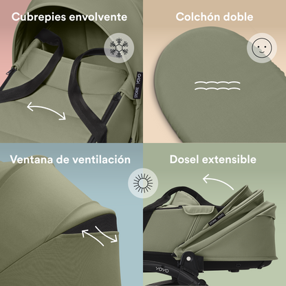 Moisés de Coche Ultracompacto Stokke® YOYO³ - Olive | YOYO by Stokke