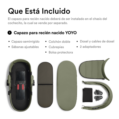 Moisés de Coche Ultracompacto Stokke® YOYO³ - Olive | YOYO by Stokke