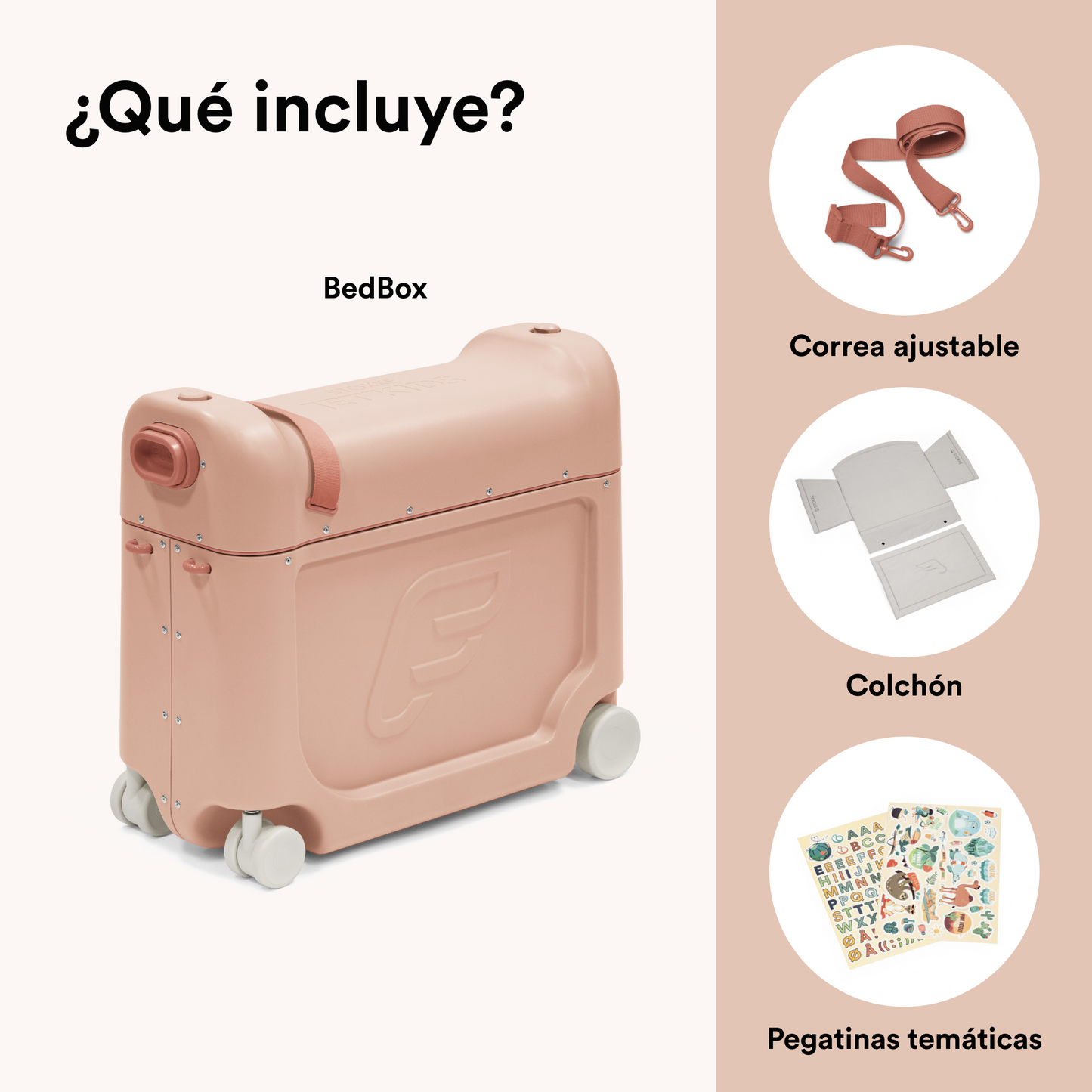 Maleta Infantil y Cama de Viaje JetKids™ BedBox™ - Rosa Coral | Stokke