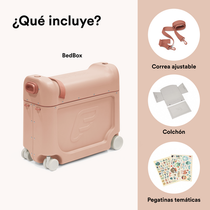 Maleta Infantil y Cama de Viaje JetKids™ BedBox™ - Rosa Coral | Stokke