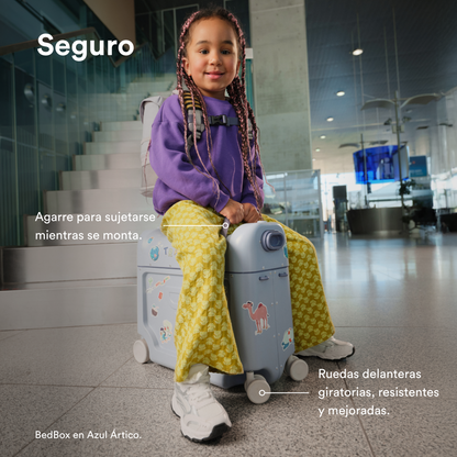 Maleta Infantil y Cama de Viaje JetKids™ BedBox™ - Rosa Coral | Stokke