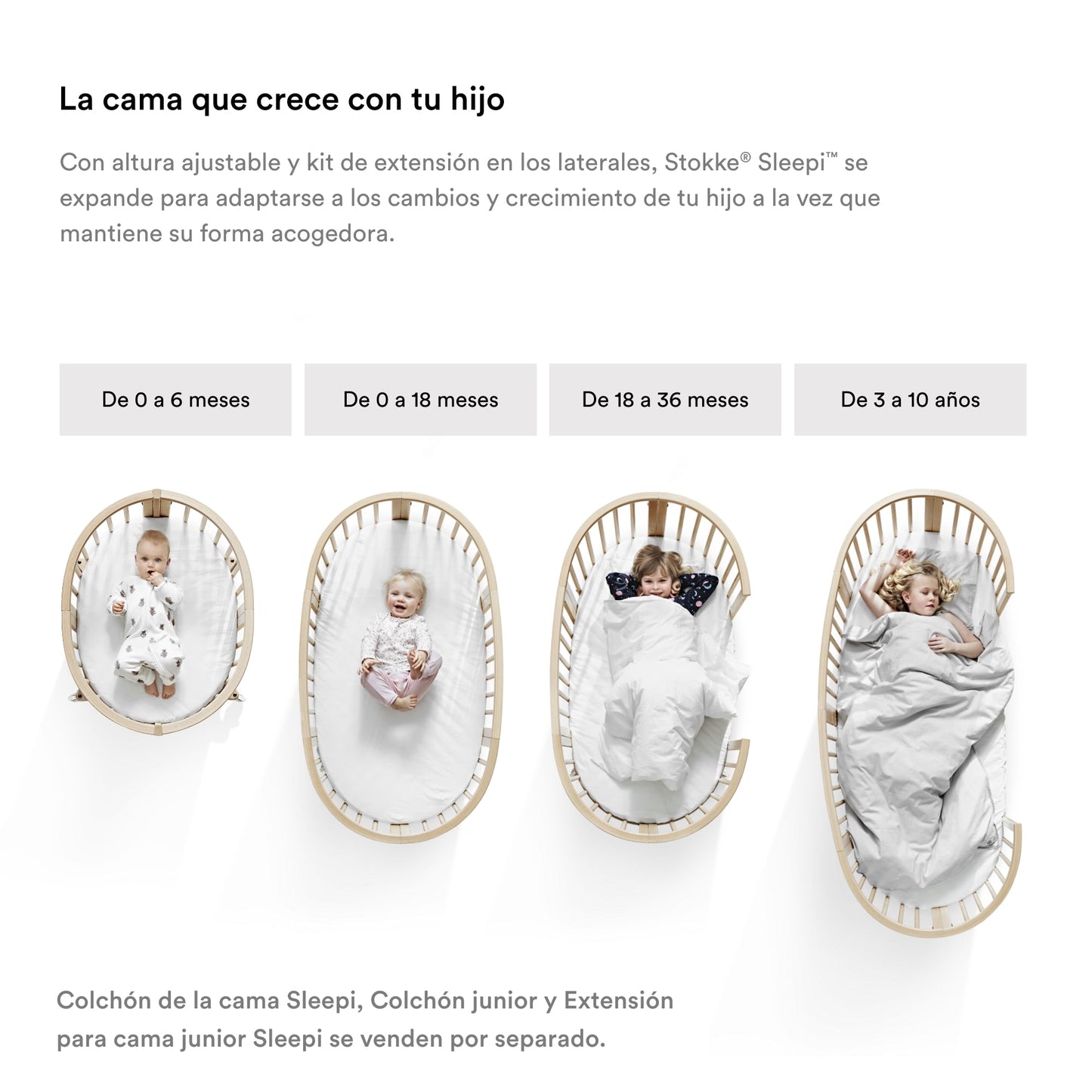 Cuna Sleepi™ + Colchón Sleepi™ - Hazy Grey | Stokke