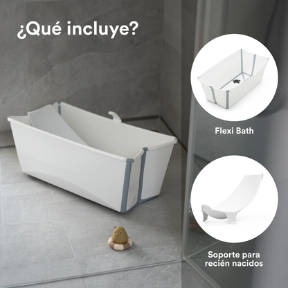Pack Tina Plegable Flexi Bath® con Soporte para Recién Nacido - Azul Océano | Stokke