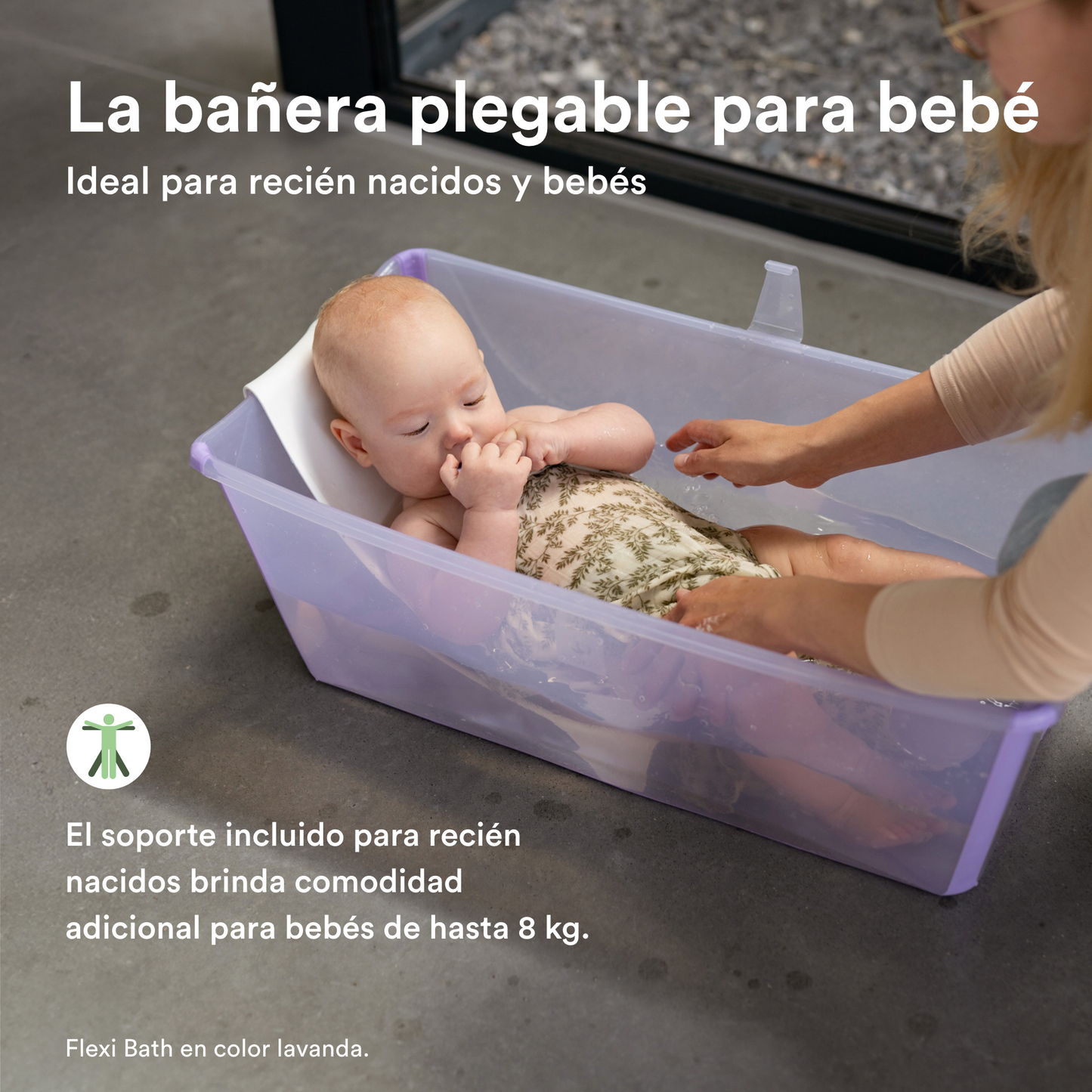 Pack Tina Plegable Flexi Bath® con Soporte para Recién Nacido - Beige Arena | Stokke
