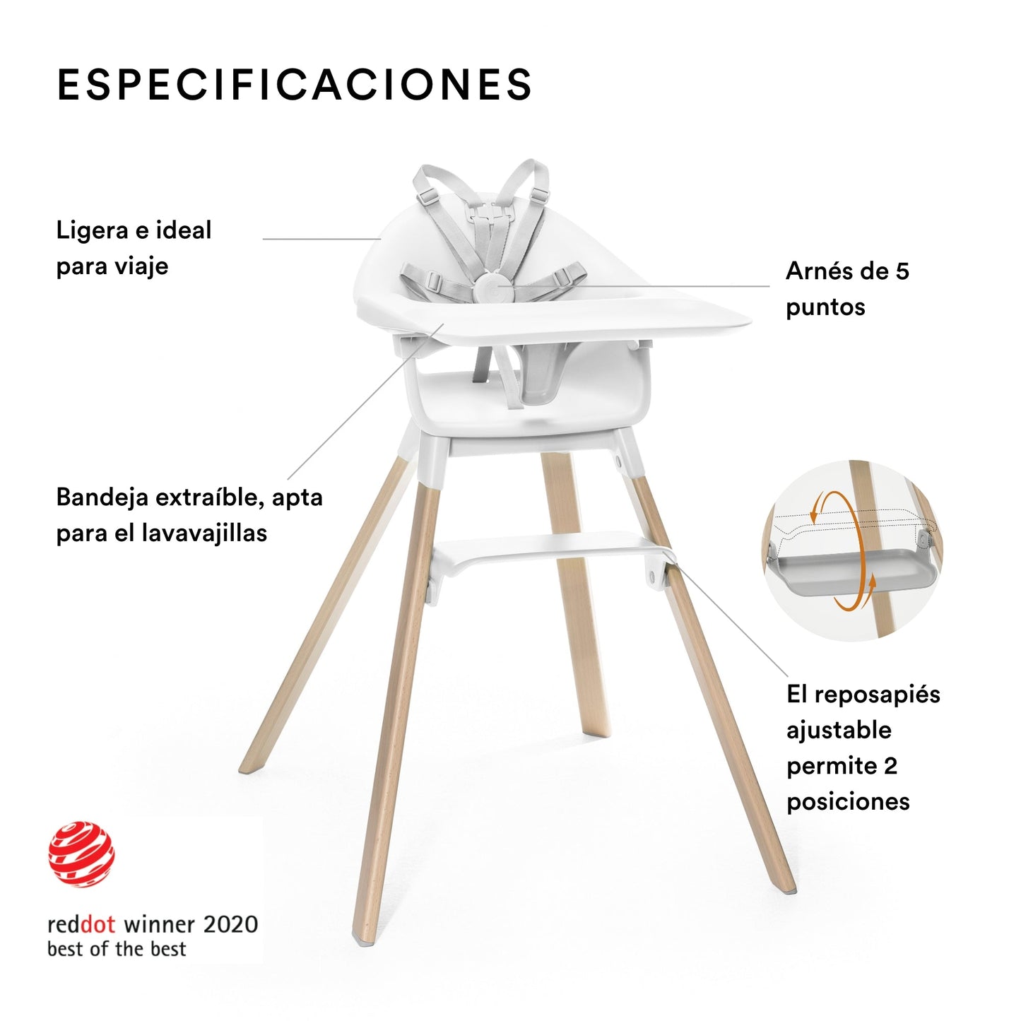 Silla Clikk™ - Blanca | Stokke