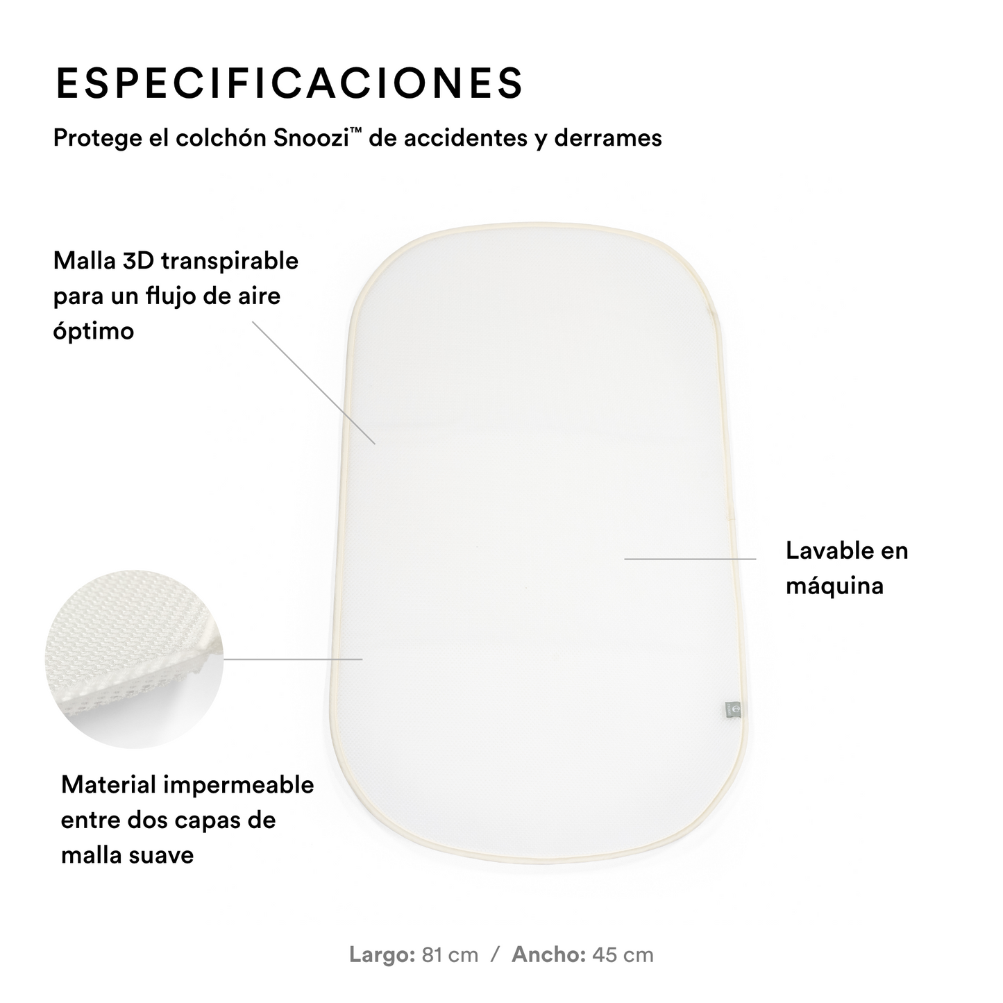 Sábana Bajera para Moisés Snoozi™ - Blanca | Stokke