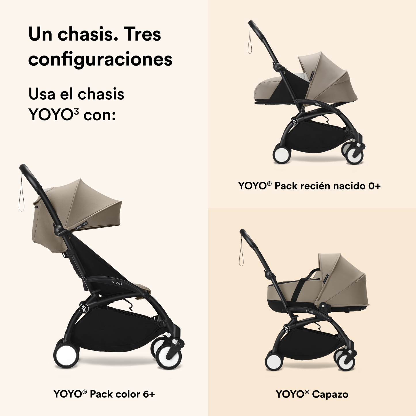 Chasis de Coche Ultracompacto Stokke® YOYO³ - Negroᵘˢ | YOYO by Stokke
