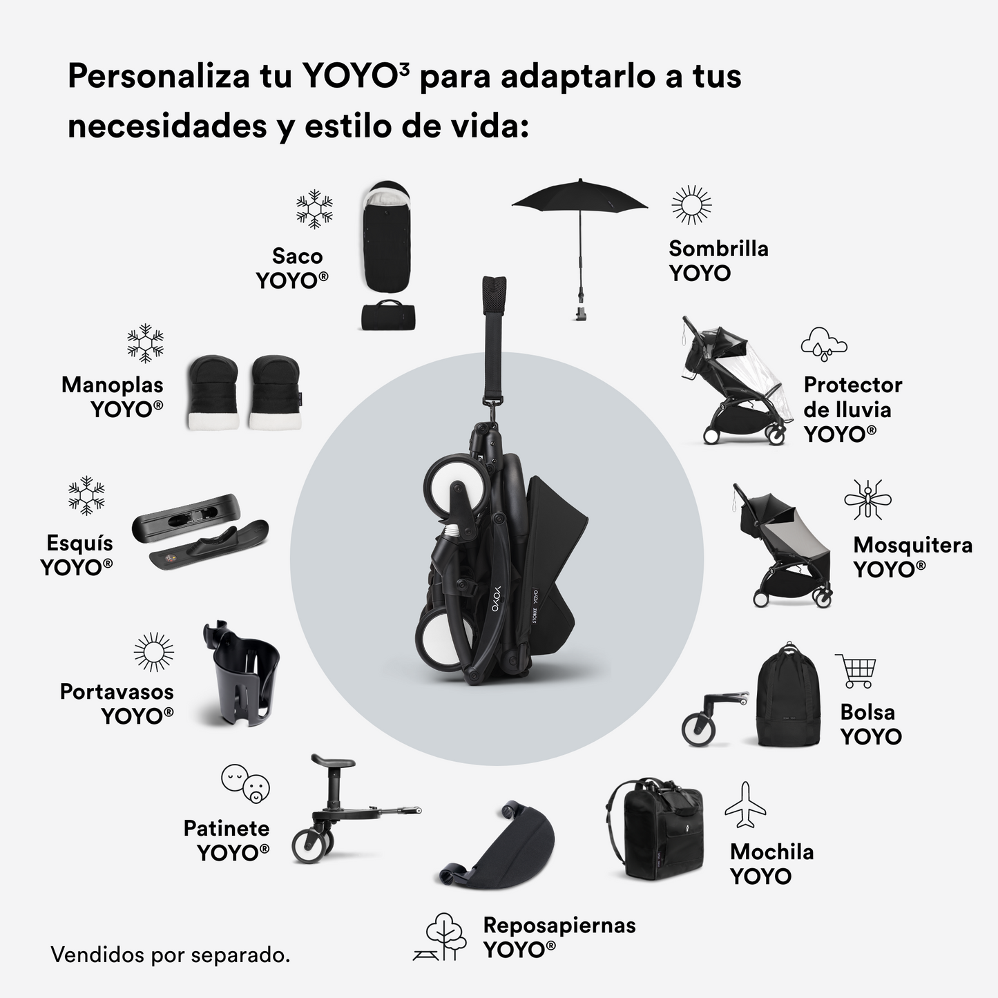 Asiento 6+ para Coche Ultracompacto Stokke® YOYO³ - Negroᵘˢ | YOYO by Stokke