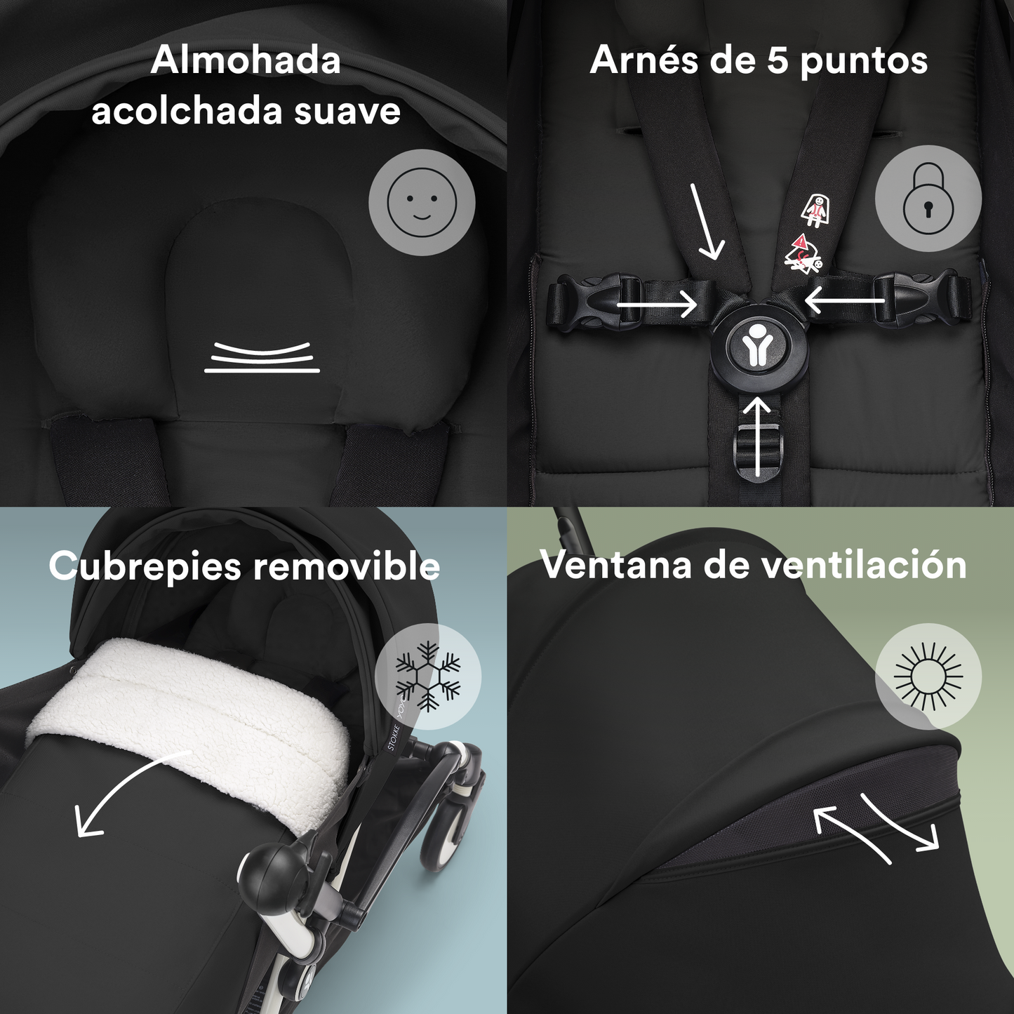 Pack Recién Nacido 0+ para Coche Ultracompacto Stokke® YOYO³ - Negro | YOYO by Stokke