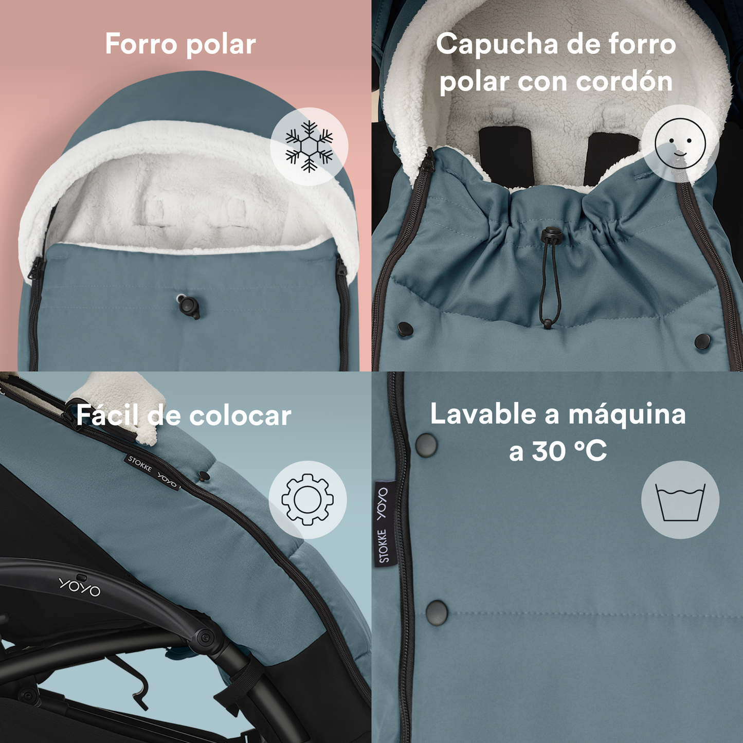 Saco de Invierno para Coche Ultracompacto Stokke® YOYO² - Aqua | YOYO
