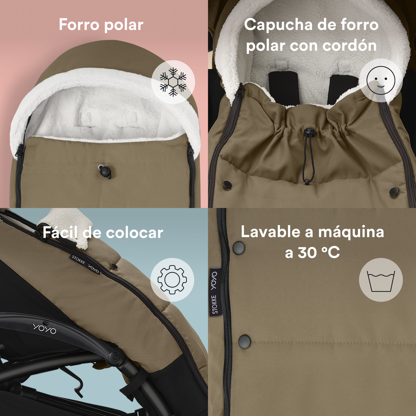 Saco de Invierno para Coche Ultracompacto Stokke® YOYO³ - Taupe | YOYO by Stokke