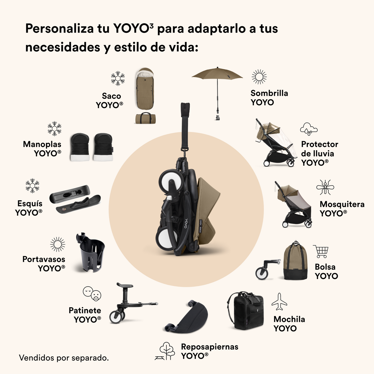 Saco de Invierno para Coche Ultracompacto Stokke® YOYO³ - Taupe | YOYO by Stokke
