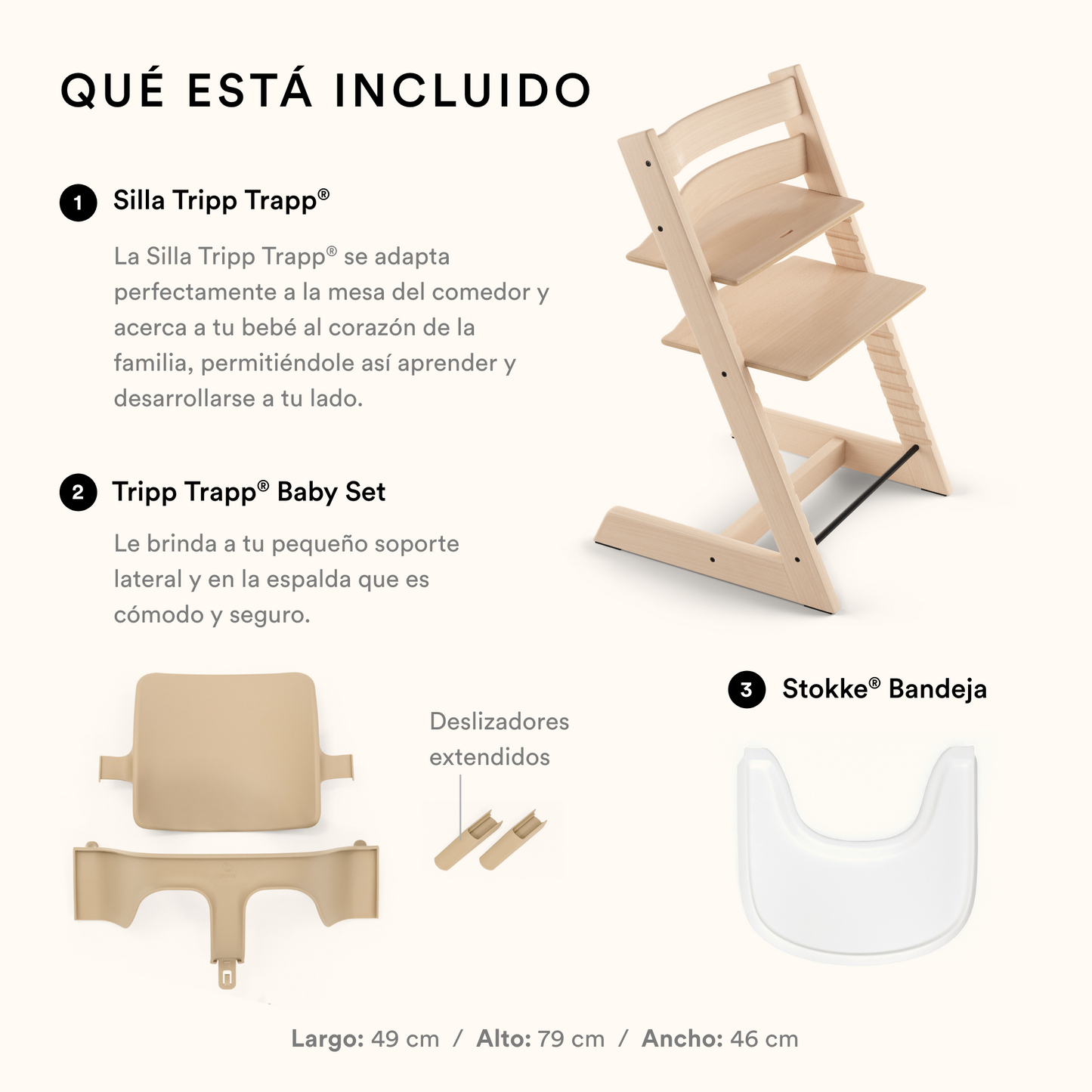 Pack Silla Tripp Trapp® + Baby Set y Bandeja - Natural | Stokke