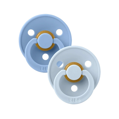 Pack de 2 Chupetes de Caucho Natural  - Sky Blue & Baby Blue | BIBS