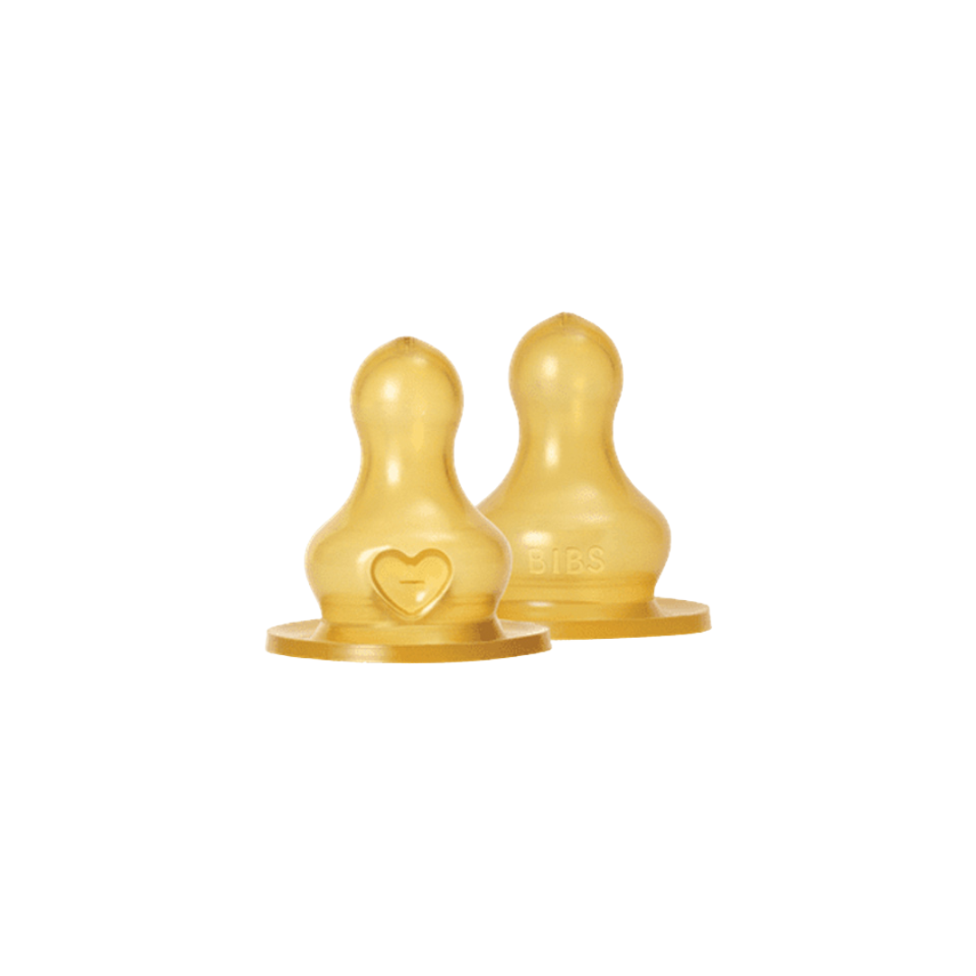 Pack de 2 Tetinas Mamadera Caucho Natural | BIBS
