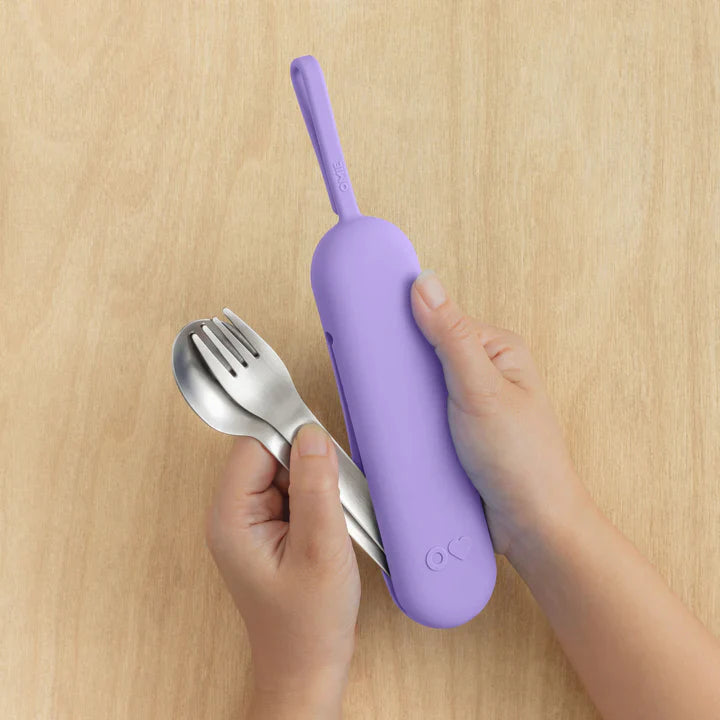 OmieBox UP Pod & Utensil - Set Porta Utensilios con Cubiertos para OmieBox UP® - Violet | Omie
