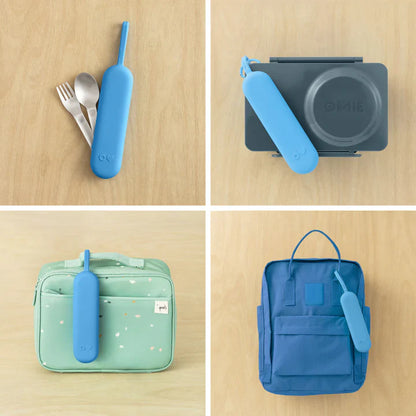OmieBox UP Pod & Utensil - Set Porta Utensilios con Cubiertos para OmieBox UP® - Azure | Omie