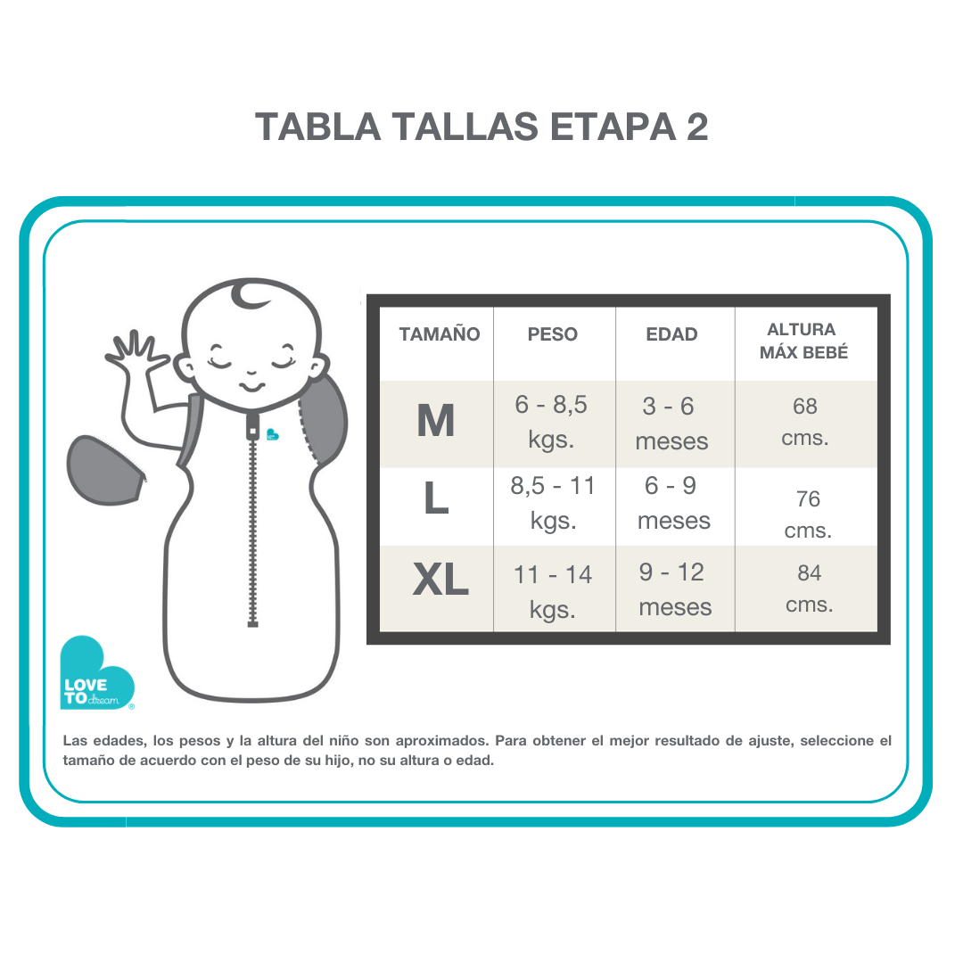 Swaddle UP™ Transición Etapa 2 Tog 2.5 - Blanco | Love To Dream
