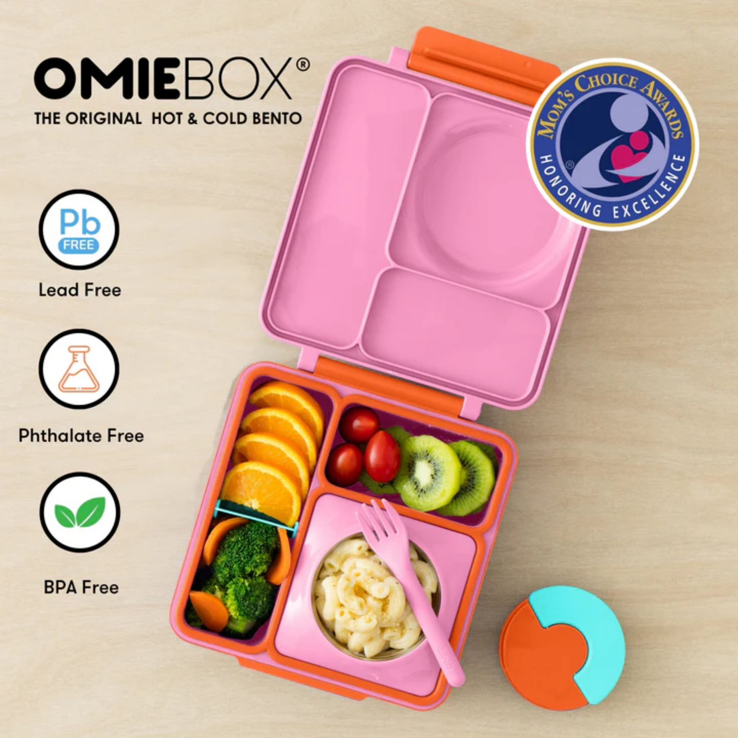 OmieBox® – Lonchera Térmica Infantil con Termo Integrado -  Pink Berry | Omie