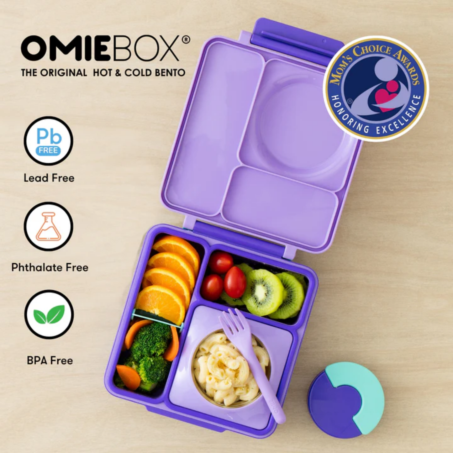 OmieBox® – Lonchera Térmica Infantil con Termo Integrado - Purple Plum | Omie